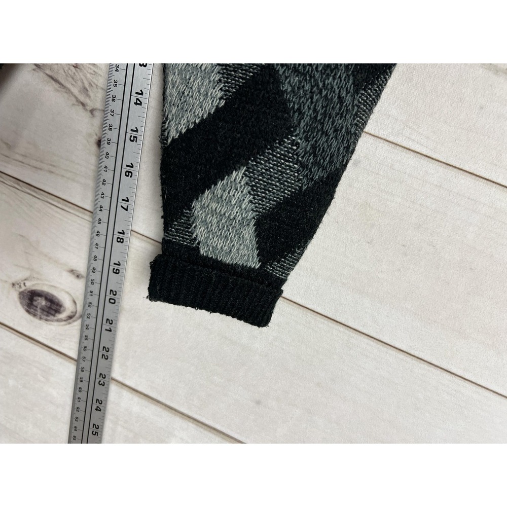 Vintage Claybrooke Sweater Mens Large Black Gray Geometric Knit Korea 90s - Picture 8 of 8